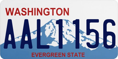 WA license plate AAL1156