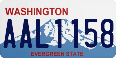 WA license plate AAL1158