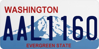 WA license plate AAL1160