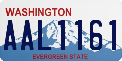 WA license plate AAL1161