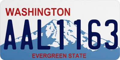 WA license plate AAL1163