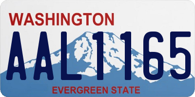 WA license plate AAL1165