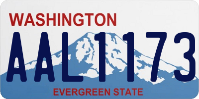 WA license plate AAL1173