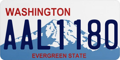 WA license plate AAL1180