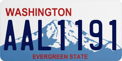 WA license plate AAL1191