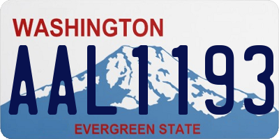 WA license plate AAL1193