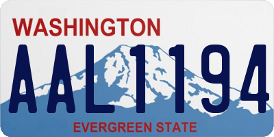 WA license plate AAL1194