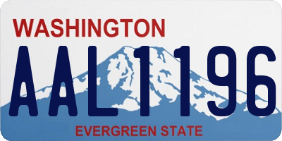 WA license plate AAL1196