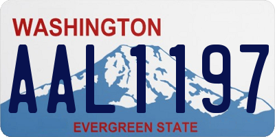 WA license plate AAL1197