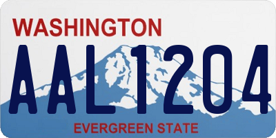 WA license plate AAL1204