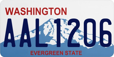 WA license plate AAL1206