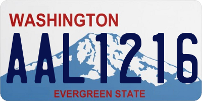 WA license plate AAL1216