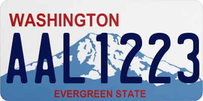 WA license plate AAL1223