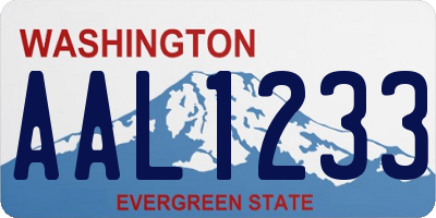 WA license plate AAL1233