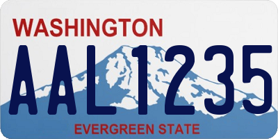 WA license plate AAL1235