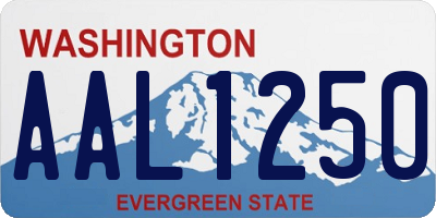 WA license plate AAL1250