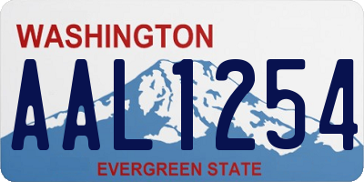 WA license plate AAL1254