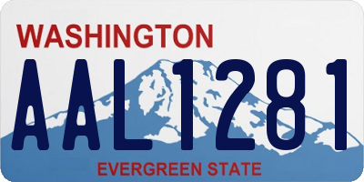 WA license plate AAL1281