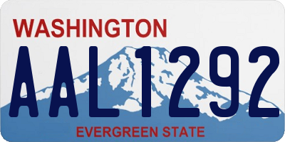 WA license plate AAL1292