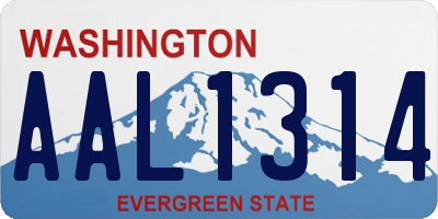 WA license plate AAL1314