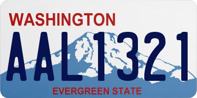 WA license plate AAL1321