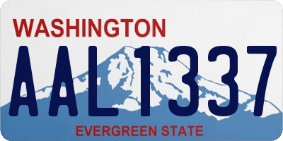 WA license plate AAL1337