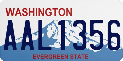 WA license plate AAL1356
