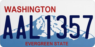 WA license plate AAL1357
