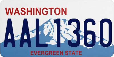 WA license plate AAL1360