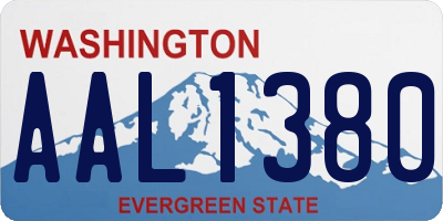 WA license plate AAL1380