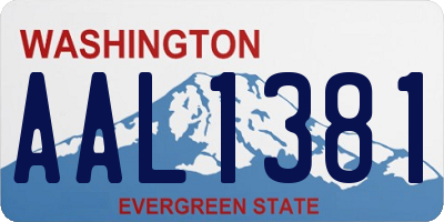 WA license plate AAL1381