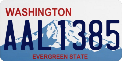 WA license plate AAL1385
