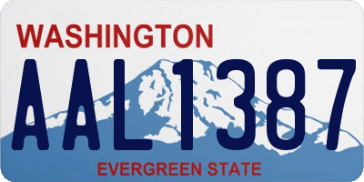 WA license plate AAL1387