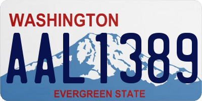 WA license plate AAL1389