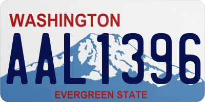 WA license plate AAL1396