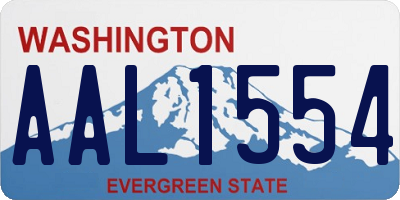 WA license plate AAL1554