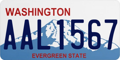 WA license plate AAL1567