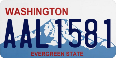 WA license plate AAL1581