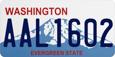 WA license plate AAL1602