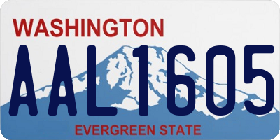 WA license plate AAL1605