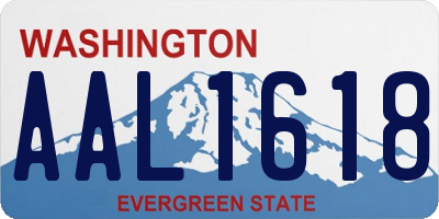 WA license plate AAL1618