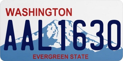 WA license plate AAL1630