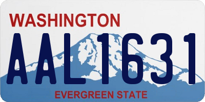 WA license plate AAL1631
