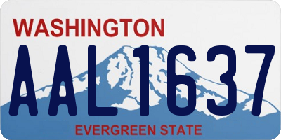 WA license plate AAL1637