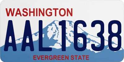 WA license plate AAL1638