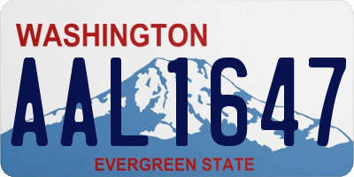 WA license plate AAL1647