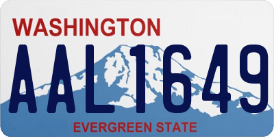 WA license plate AAL1649