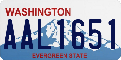 WA license plate AAL1651