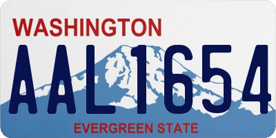 WA license plate AAL1654