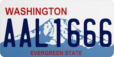 WA license plate AAL1666